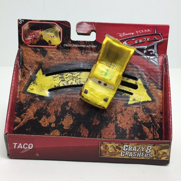 Disney Pixar Cars 3 Crazy 8 Crasher Taco 4 Vehicle Toy  Truck Car Yellow New - Picture 10 of 12